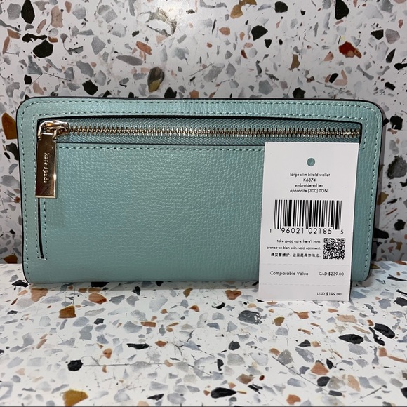 Kate Spade Embroidered Large Slim Bifold - Picture 3 of 3